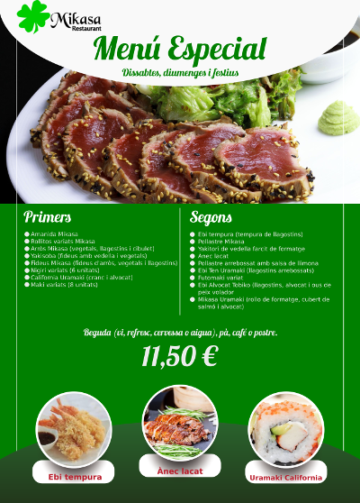 Menu Especial